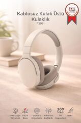 Bluetooth Kulaklık Kulak Üstü Kablosuz Kulaklık P2961 Bej