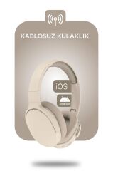 Bluetooth Kulaklık Kulak Üstü Kablosuz Kulaklık P2961 Bej