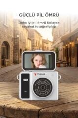 Torima Mini Dijital Kamera 2K Flip Ekranlı Selfie Video Vlog Kamerası CMR46 Siyah