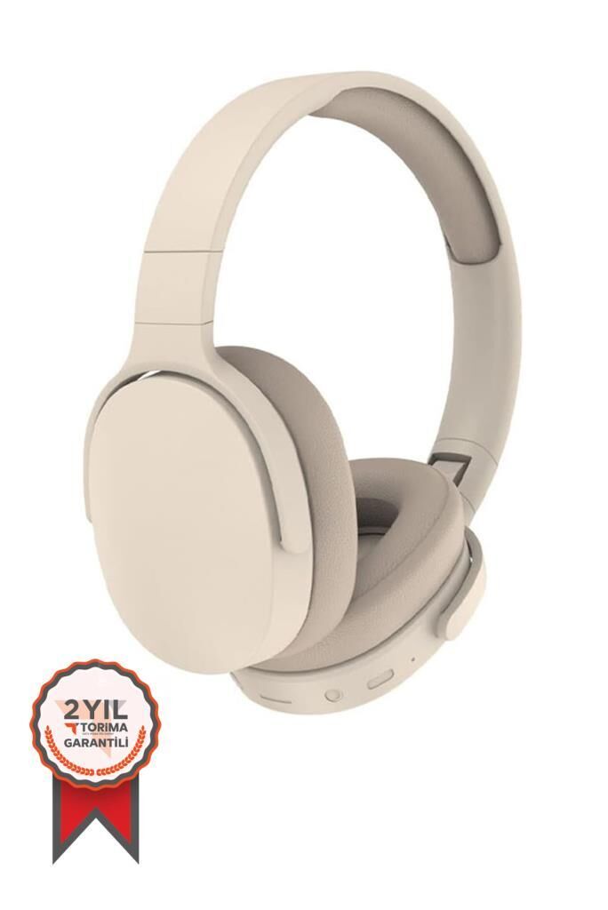 Bluetooth Kulaklık Kulak Üstü Kablosuz Kulaklık P2961 Bej