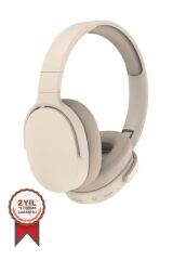 Torima P2961 Bej Kulak Üstü Kablosuz Bluetooth Kulaklık Bej