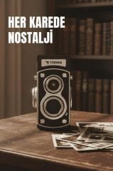 Mini Retro Dijital Fotoğraf Makinesi Video Kamera 1080P CMR44 Kahverengi