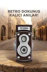 Mini Retro Dijital Fotoğraf Makinesi Video Kamera 1080P CMR44 Kahverengi