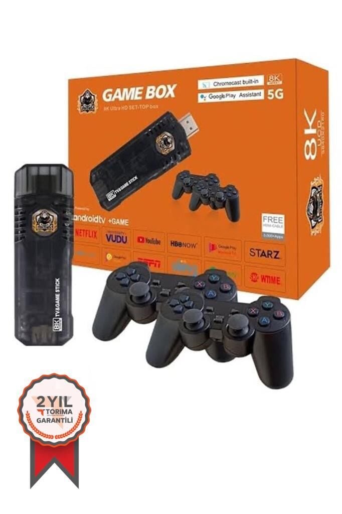 Torima Oyun Konsolları 2IN1 8K Ultra Hd 64Gb Tv Game Box Android Tv Atari Oyun Konsolu GC06 Siyah