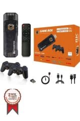 Oyun Konsolları 2IN1 5G 8K Ultra Hd 64Gb Tv Box Game Box Android Tv Atari Oyun Konsolu GC06 Siyah