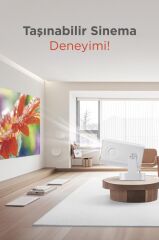 Projeksiyon Cihazı Taşınabilir Ev Sineması Android Akıllı Projektör HY260 Pro Mini Beyaz