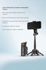 Tripod Çok Amaçlı 360 Derece Kumandalı Selfie Çubuğu L10 Siyah