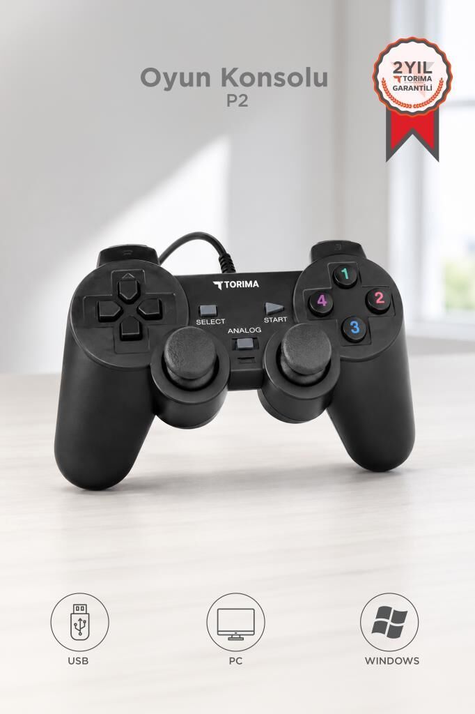 Oyun Konsolları Analog Usb Joystick Pc Oyun Kolu P2 Siyah