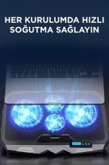 Laptop Soğutucu Ayarlanabilir Dizüstü Bilgisayar Soğutma Fanı CF03 Siyah