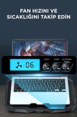 Laptop Soğutucu Ayarlanabilir Dizüstü Bilgisayar Soğutma Fanı CF03 Siyah