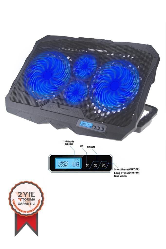 Laptop Soğutucu Ayarlanabilir Dizüstü Bilgisayar Soğutma Fanı CF03 Siyah