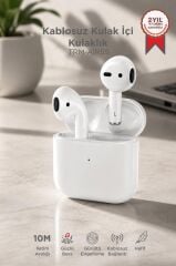 Bluetooth Kulaklık Kulak İçi Kablosuz Kulaklık Silikon Kılıf Hediyeli Air-5S Beyaz