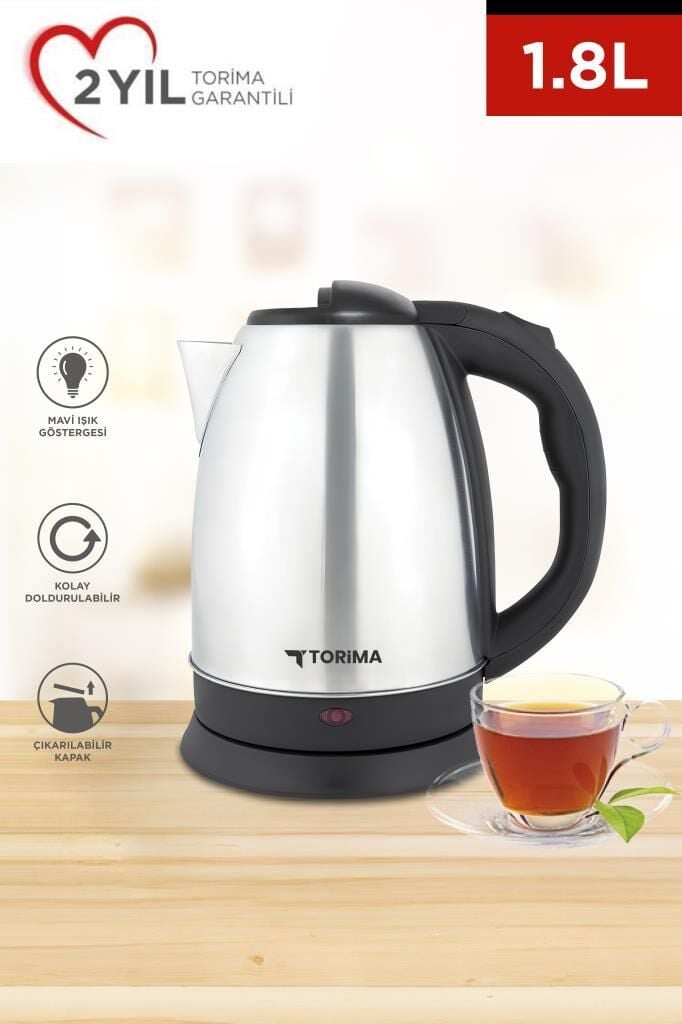 Torima TY-S888-066 Paslanmaz Çelik Kettle 1500W 1.8L Su Isıtıcı