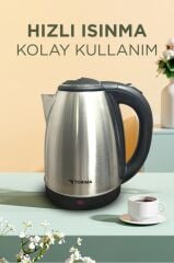 Paslanmaz Çelik 1500W 1.8L Kettle Su Isıtıcı TY-S888-066