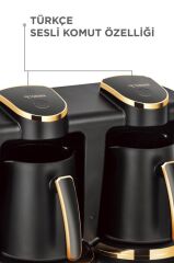 Türk Kahvesi Makinesi Çift Hazneli Sesli Komut 8 Fincan Kapasiteli 250ML Kahve Makinesi 202 Double