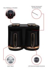 Torima 202 Double Sesli Komut Türk Kahvesi Makinesi 250ml+250ml 8 Fincan Kapasiteli