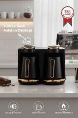 Türk Kahvesi Makinesi Çift Hazneli Sesli Komut 8 Fincan Kapasiteli 250ML Kahve Makinesi 202 Double
