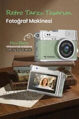 Mini Dijital Kamera Selfie Video Vlog Kamerası Mini Anahtarlık 1080P CMR35 Açık Yeşil