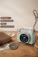 Mini Dijital Kamera Selfie Video Vlog Kamerası Mini Anahtarlık 1080P CMR35 Açık Yeşil