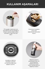 Torima KYMQ-16-BS Siyah Pilli Işıklı Otomatik Yeni Nesil Tuz Karabiber Değirmeni Baharat Öğütücü