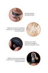 Elektrikli Otomatik Tuz Karabiber Değirmeni Pilli Işıklı Baharat Öğütücü KYMQ-44B-BS Siyah