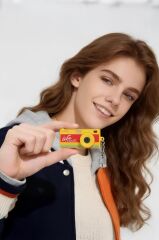 Life Dijital Kamera Selfie Video Vlog Kamerası Mini Fotoğraf Makinesi CMR47 Sarı