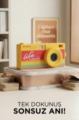 Life Dijital Kamera Selfie Video Vlog Kamerası Mini Fotoğraf Makinesi CMR47 Sarı