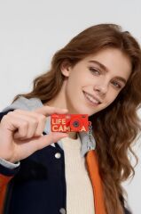 Life Dijital Kamera Selfie Video Vlog Kamerası Mini Fotoğraf Makinesi CMR47 Kırmızı