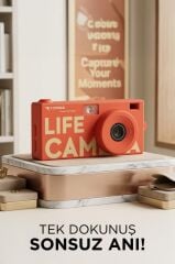 Life Dijital Kamera Selfie Video Vlog Kamerası Mini Fotoğraf Makinesi CMR47 Kırmızı