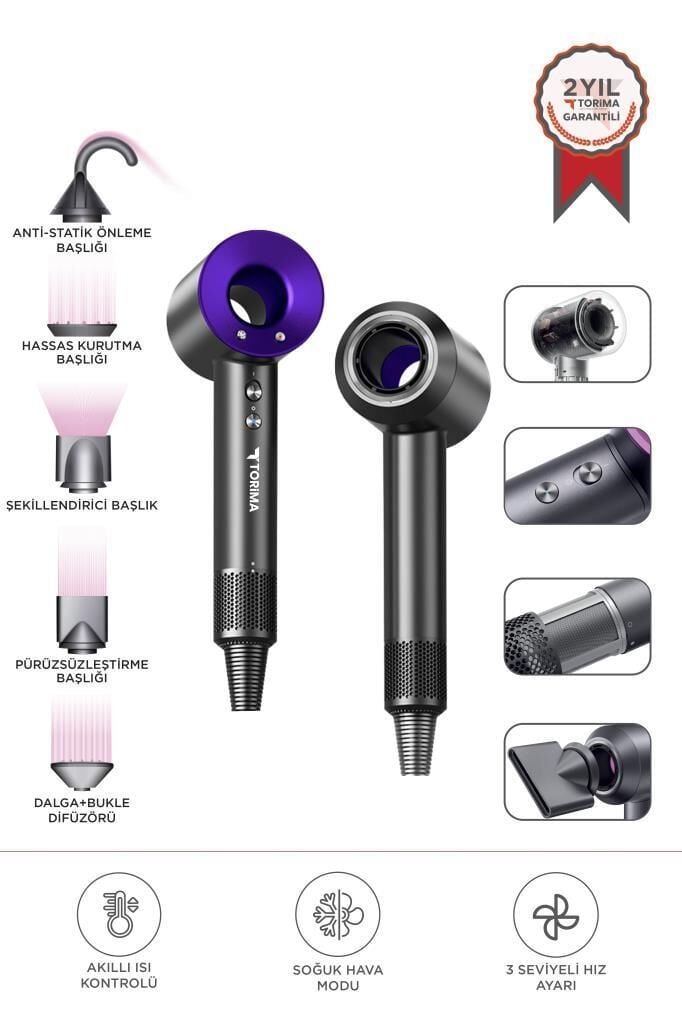 Saç Kurutma Makinesi Güçlü Saç Şekillendirici H5 Mor