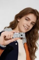 Life Dijital Kamera Selfie Video Vlog Kamerası Mini Fotoğraf Makinesi CMR47 Gri