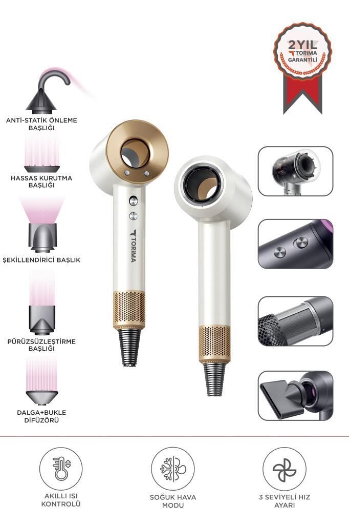 Torima H5 Beyaz Güçlü Saç Kurutma Makinesi Saç Şekillendirici