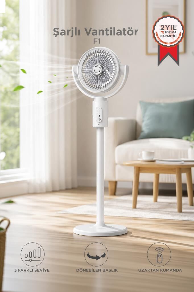 Torima F1 Air Fan Beyaz Kumandalı Yarlanabilir Vantilatör