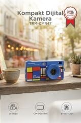 Life Dijital Kamera Selfie Video Vlog Kamerası Mini Fotoğraf Makinesi CMR47 Mavi