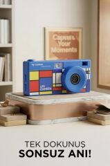Life Dijital Kamera Selfie Video Vlog Kamerası Mini Fotoğraf Makinesi CMR47 Mavi