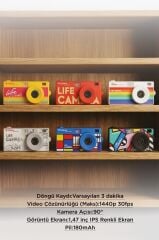 Life Dijital Kamera Selfie Video Vlog Kamerası Mini Fotoğraf Makinesi CMR47 Mavi