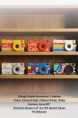Life Dijital Kamera Selfie Video Vlog Kamerası Mini Fotoğraf Makinesi CMR47 Mavi