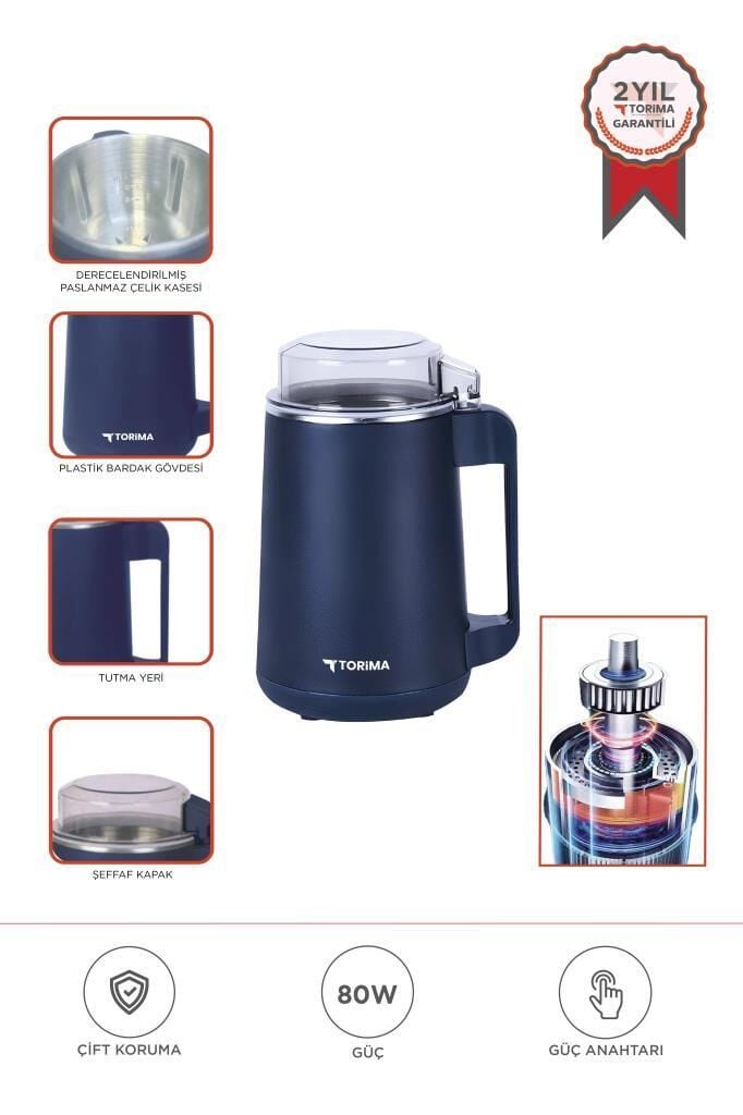 Kahve ve Baharat Öğütücü Paslanmaz Çelik Kahve Değirmeni AV-YM02 Lacivert