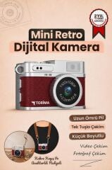 Mini Dijital Kamera Selfie Video Mini Vlog Kamerası Mini Anahtarlık 1080P CMR35 Bordo