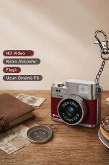 Mini Dijital Kamera Selfie Video Mini Vlog Kamerası Mini Anahtarlık 1080P CMR35 Bordo