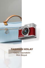 Mini Dijital Kamera Selfie Video Mini Vlog Kamerası Mini Anahtarlık 1080P CMR35 Bordo