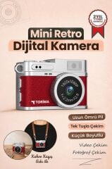 Mini Dijital Kamera Selfie Video Mini Vlog Kamerası 1080P CMR35 Bordo