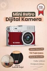 Mini Dijital Kamera Selfie Video Vlog Kamerası Mini Anahtarlık 1080P CMR35 Bordo