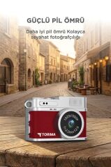 Mini Dijital Kamera Selfie Video Mini Vlog Kamerası Mini Anahtarlık 1080P CMR35 Bordo