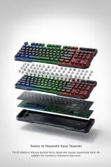 Oyuncu Klavyesi Rgb Işıklı Mekanik Ergonomik Kablolu Klavye TK13 Siyah