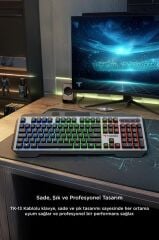 Oyuncu Klavyesi Rgb Işıklı Mekanik Ergonomik Kablolu Klavye TK13 Siyah