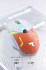Oyuncu Mouse Rgb Aydınlatma Kablolu Gaming Mouse TM24 Beyaz