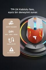 Oyuncu Mouse Rgb Aydınlatma Kablolu Gaming Mouse TM24 Beyaz