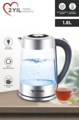 Torima TY-S888-040 Cam Ledli Kettle 1500W 1.8L Su Isıtıcı