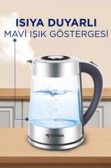 Cam LED Işıklı 1500W 1.8L Kettle Su Isıtıcı TY-S888-040